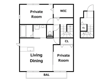 ショコラ サトウA棟(2LDK/2階)の間取り写真