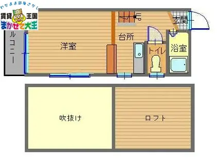 チャペル53(ワンルーム/1階)の間取り写真