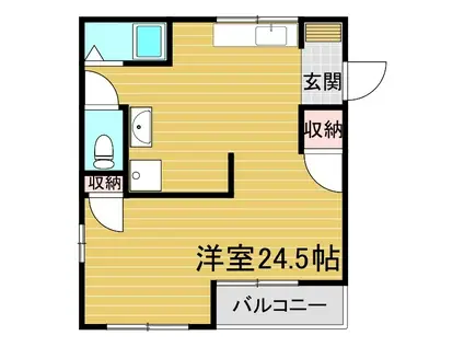 竹内マンション西棟(ワンルーム/3階)の間取り写真