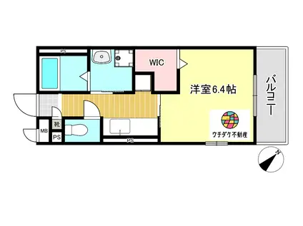 ルシエル鹿大前(1K/3階)の間取り写真