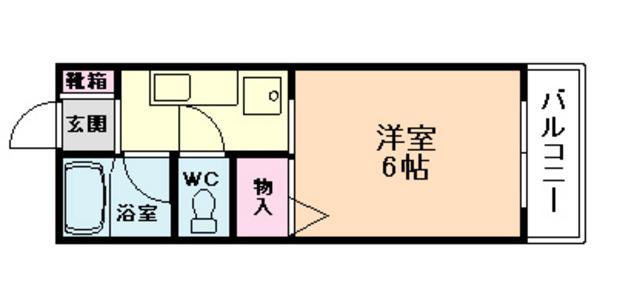 エスポワール川西(1K/3階)の間取り写真