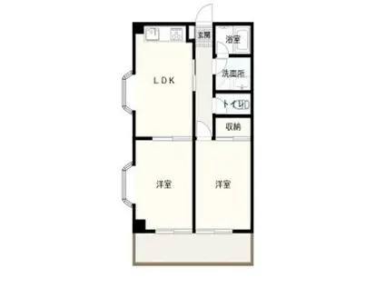 コーポ三枝片倉(2LDK/1階)の間取り写真