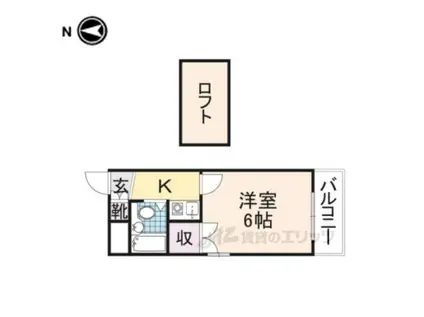 エバーグリーン牧野(1K/2階)の間取り写真