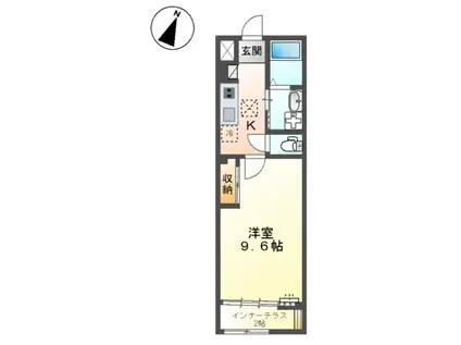 シェルル爪崎(1K/1階)の間取り写真