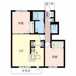 ル・パルク(2LDK/1階)の間取り写真