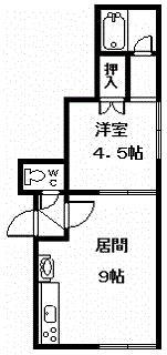 コーポAZ(1DK/1階)の間取り写真
