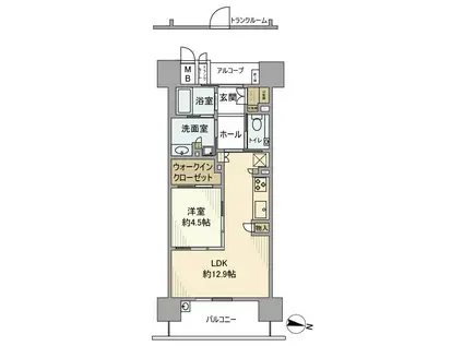 サンフォーリーフタウン桜ノ宮 サンミットコート(1LDK/6階)の間取り写真