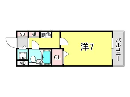 シェスタ白川台(1K/5階)の間取り写真