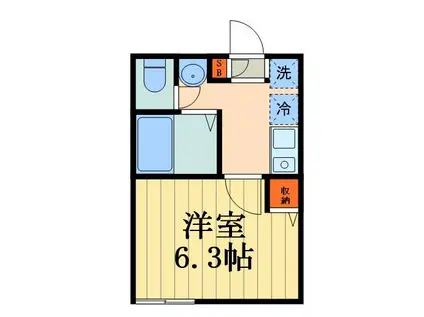 グランレーヴ戸田(1K/2階)の間取り写真