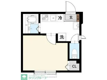 SERENO III(1K/2階)の間取り写真