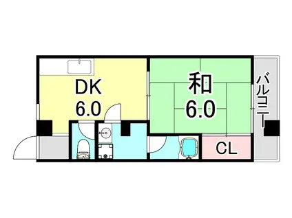 クイーンズハイツ名倉(1DK/4階)の間取り写真