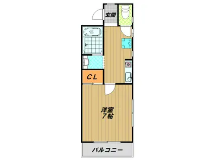 ハイツ常楽(1K/2階)の間取り写真