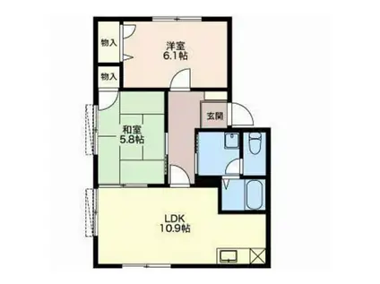 シェソワ(2LDK/1階)の間取り写真