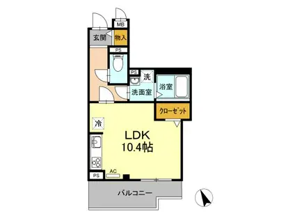 マモリエ(ワンルーム/4階)の間取り写真