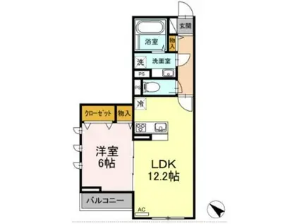 カーサグラナーテ(1LDK/3階)の間取り写真