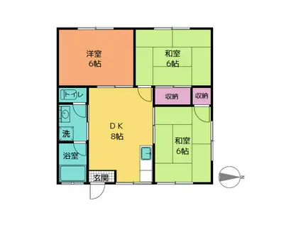 増島ハイツ(3DK/2階)の間取り写真