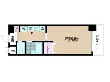 アウラ九段(1K/4階)の間取り写真