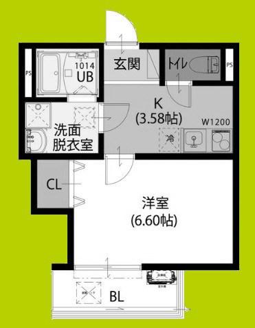 FSTYLE住之江(1K/1階)の間取り写真