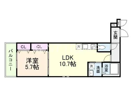 フジパレス教興寺三丁目II(1LDK/2階)の間取り写真