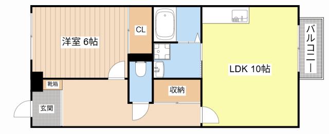 CASA FORESTA(1LDK/2階)の間取り写真
