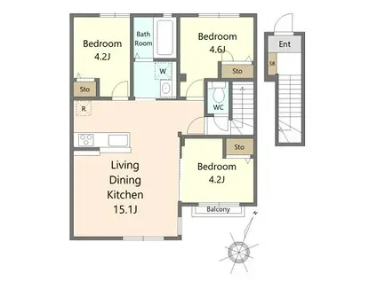 LA BRISE(3LDK/2階)の間取り写真