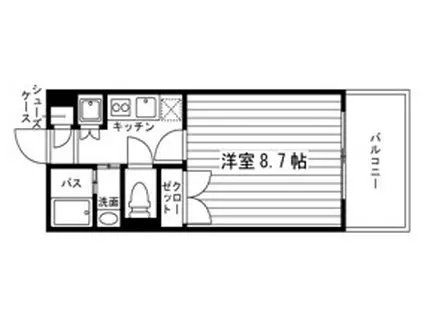 GRAN TIANA(ワンルーム/3階)の間取り写真