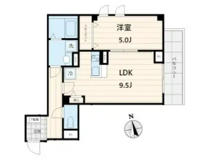 パインヒルズ(1LDK/5階)の間取り写真
