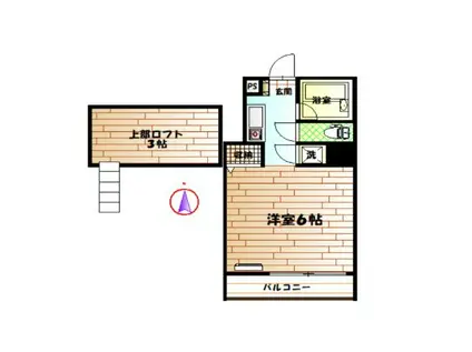 カーメル高円寺(ワンルーム/2階)の間取り写真