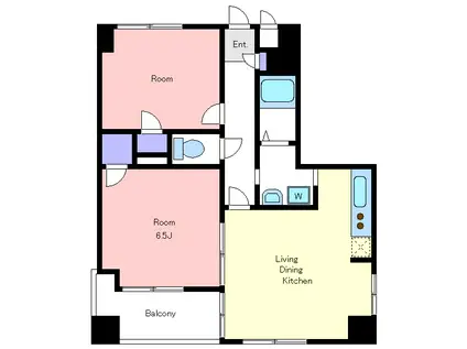 調布パークス(2LDK/3階)の間取り写真