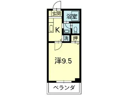 キャッスル上熊本(1K/2階)の間取り写真