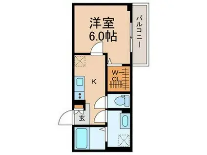 津田沼6丁目共同(1K/2階)の間取り写真