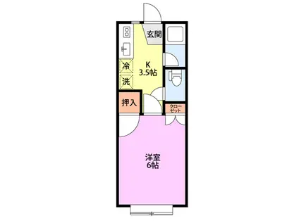 ジュネパレス(1K/1階)の間取り写真