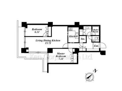 六本木ファーストプラザ(2LDK/17階)の間取り写真