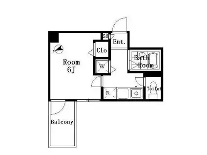 プレール文京ウエスト(1K/6階)の間取り写真