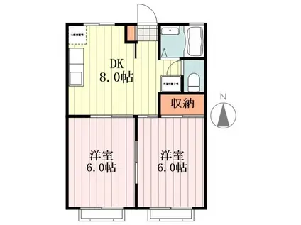 レジデンスニューシティ(2DK/2階)の間取り写真