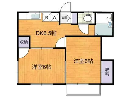 ウイングス2(2DK/2階)の間取り写真