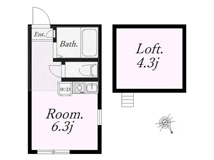 ユナイト宮崎台マイ・フェア・レディ(ワンルーム/1階)の間取り写真