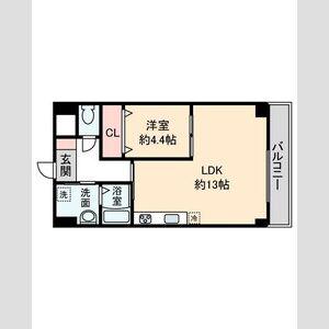 グレーシア名駅南(1LDK/2階)の間取り写真