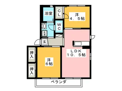 LACOUR A(2LDK/1階)の間取り写真