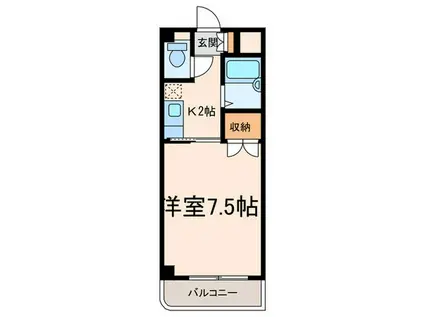 ハイツ川上(1K/3階)の間取り写真