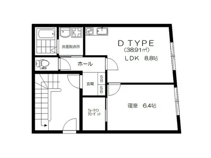 J-ARC曳舟(1LDK/3階)の間取り写真