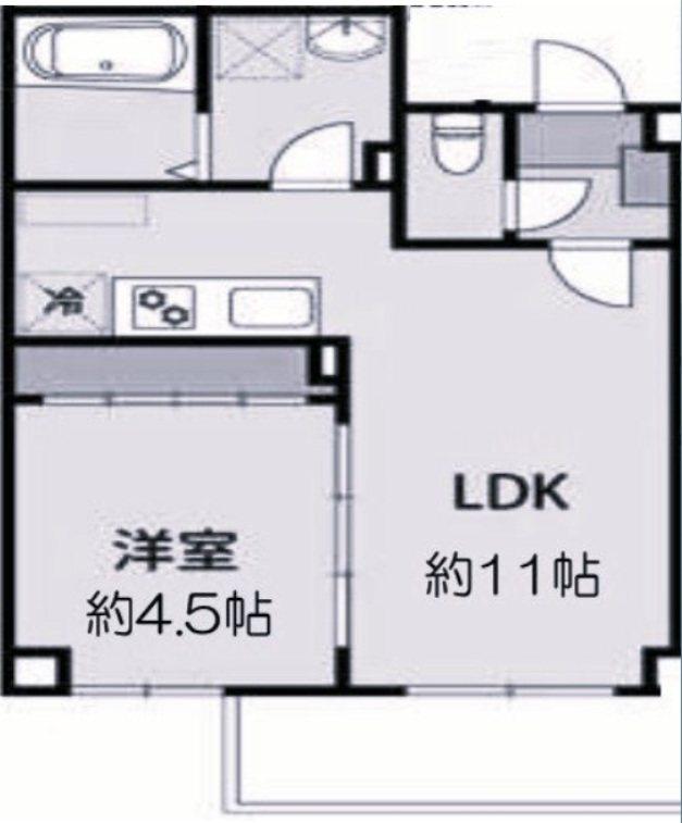 アリビラ六甲(1LDK/3階)の間取り写真