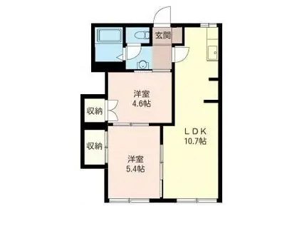 第2石井ハイツ(2LDK/1階)の間取り写真