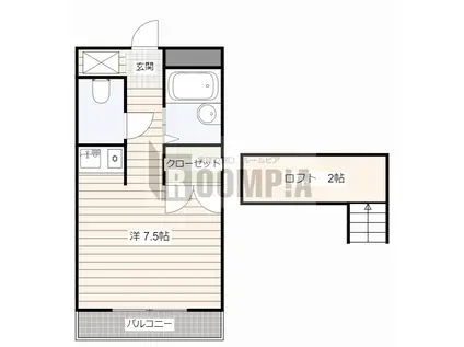 フローレス雨屋(ワンルーム/3階)の間取り写真