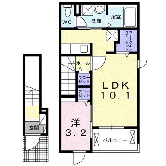 KAORUB(1LDK/2階)の間取り写真
