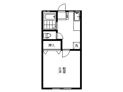 シティハイムフタミ(1K/1階)の間取り写真