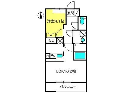 ドラクロワ(1LDK/2階)の間取り写真