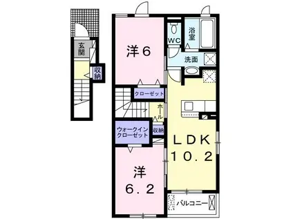 ル・グラン赤穂I(2LDK/2階)の間取り写真