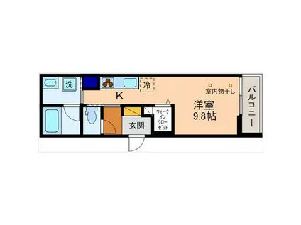 シティコート芳斉(ワンルーム/1階)の間取り写真