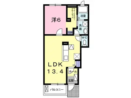 ペガサスⅡ(1LDK/1階)の間取り写真